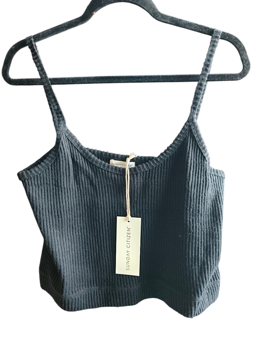 Ribbed Black Cropped Tank Top